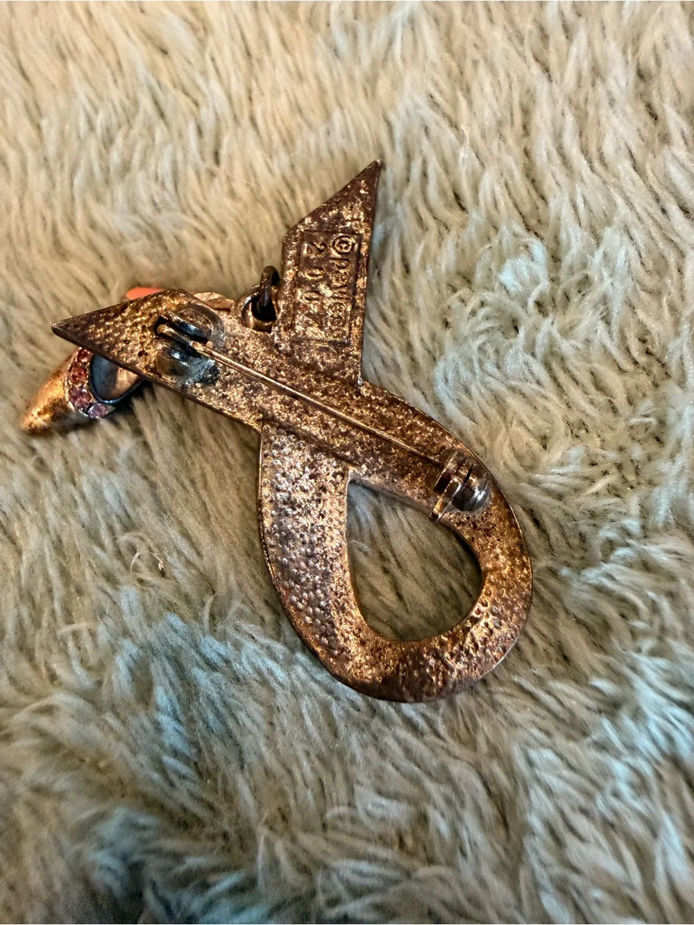 Payless 2004 Pink Ribbon High Heel Charm Brooch Pin Breast Cancer Awareness
